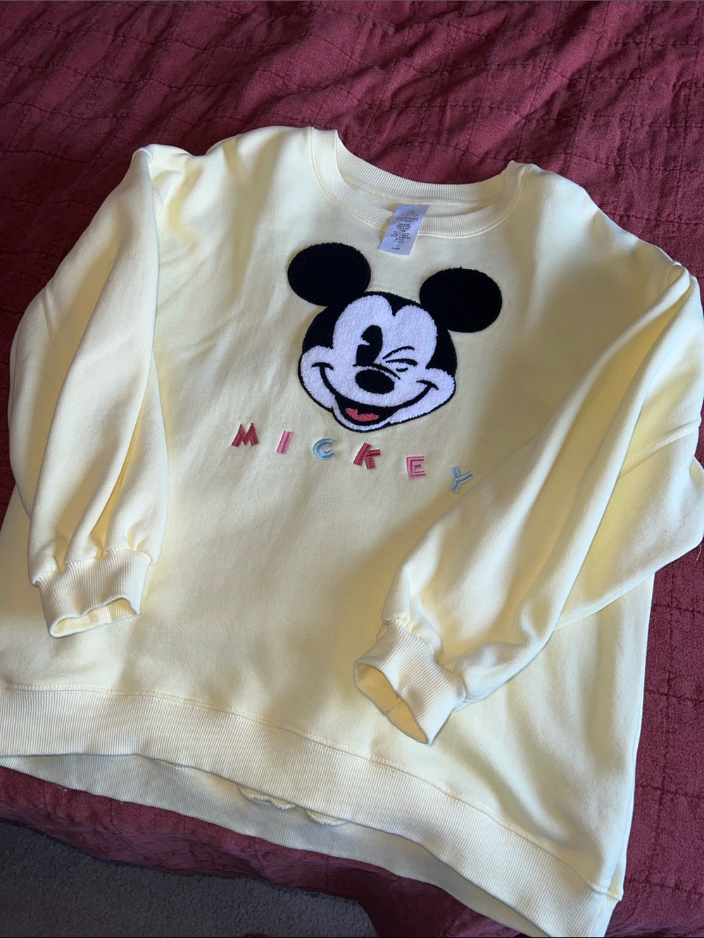 Disney Yellow women’s Mickey Embroidered Sweatshirt - Picture 4 of 4